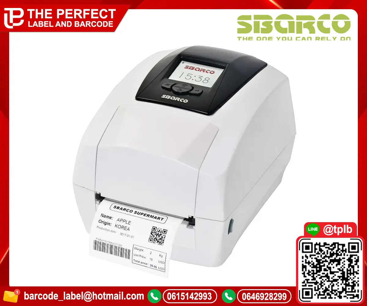 เครื่องพิมพ์บาร์โค้ด Sbarco รุ่น T4C 203 dpi